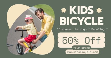 Ποδήλατα για τον ελεύθερο χρόνο των παιδιών Facebook AD Πρότυπο σχεδίασης