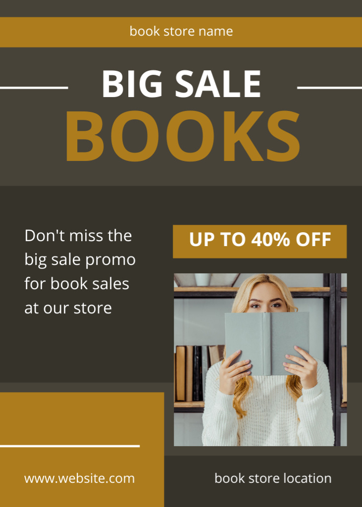 Modèle de visuel Big Sale of Books - Flayer