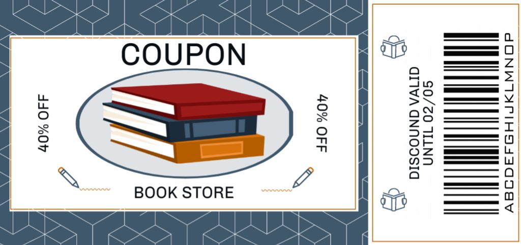 Bunch Of Books With Discount Voucher Offer Coupon Din Large Πρότυπο σχεδίασης