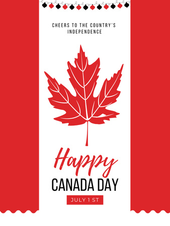 Canada Day Celebration Announcement Poster US Design Template