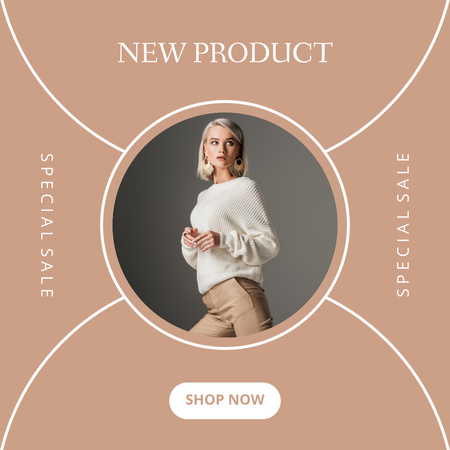 Ontwerpsjabloon van Instagram van Fashion Collection Ads with Blonde Woman