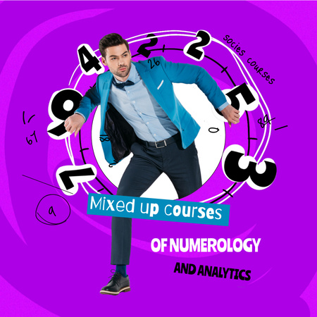 Business Courses Ad with Funny Man Animated Post Tasarım Şablonu