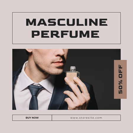 Masculine Fragrance Discount Offer Instagram Design Template