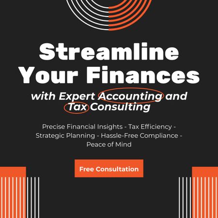 Services of Expert Consulting in Accounting and Tax LinkedIn post Design Template