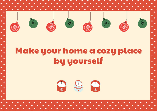 Plantilla de diseño de Cozy Christmas Salutations with Cute Decorations Flyer A6 Horizontal 