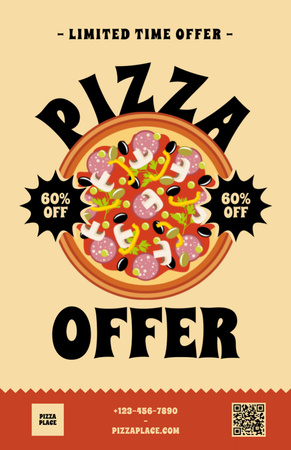 Designvorlage Special Offer of Pizza with Discount für Recipe Card