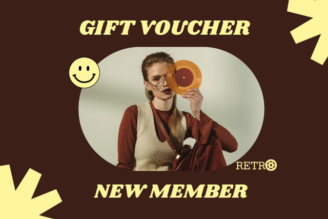 Gift voucher for retro clothes Gift Certificate Πρότυπο σχεδίασης
