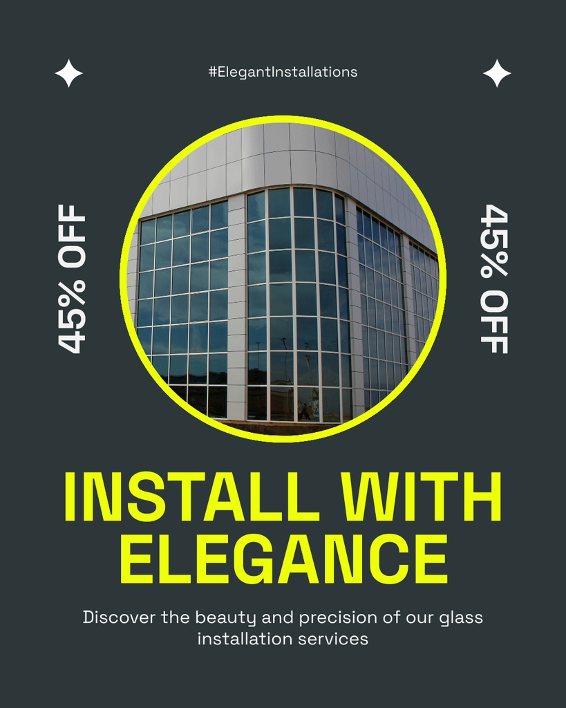 Big Discounts For Glass Windows Installation Service Instagram Post Vertical – шаблон для дизайна