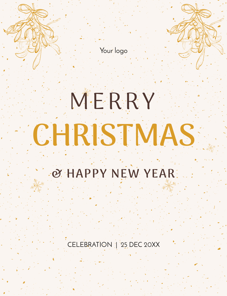 Ontwerpsjabloon van Invitation 13.9x10.7cm van Christmas and New Year Holiday Party