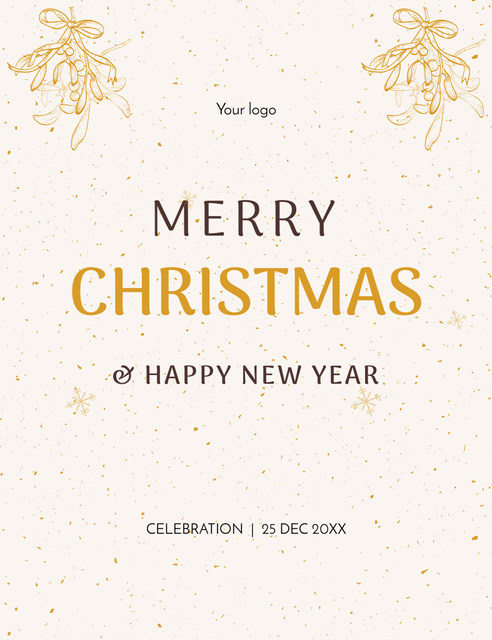Christmas and New Year Holiday Party Invitation 13.9x10.7cm – шаблон для дизайна