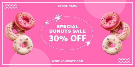Ontwerpsjabloon van Twitter van Speciale verkoop van geglazuurde donuts