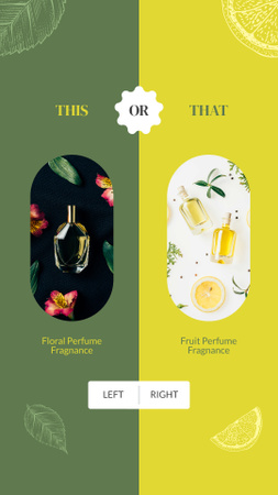 Designvorlage Wahl zwischen Parfums für Instagram Video Story