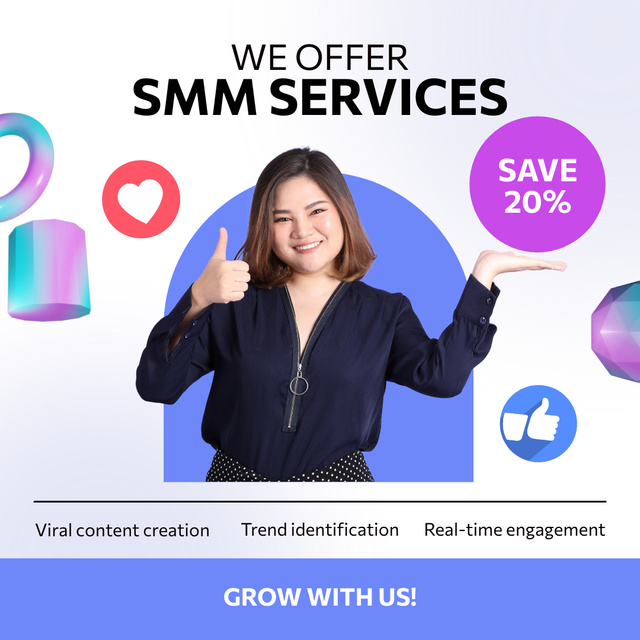 Template di design Experienced SMM Services At Discounted Rates Offer Animated Post