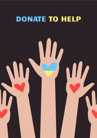 Donation Motivation during War in Ukraine Poster Design Template