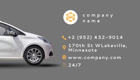 Contactos e Informações do Car Service Business Card US Modelo de Design