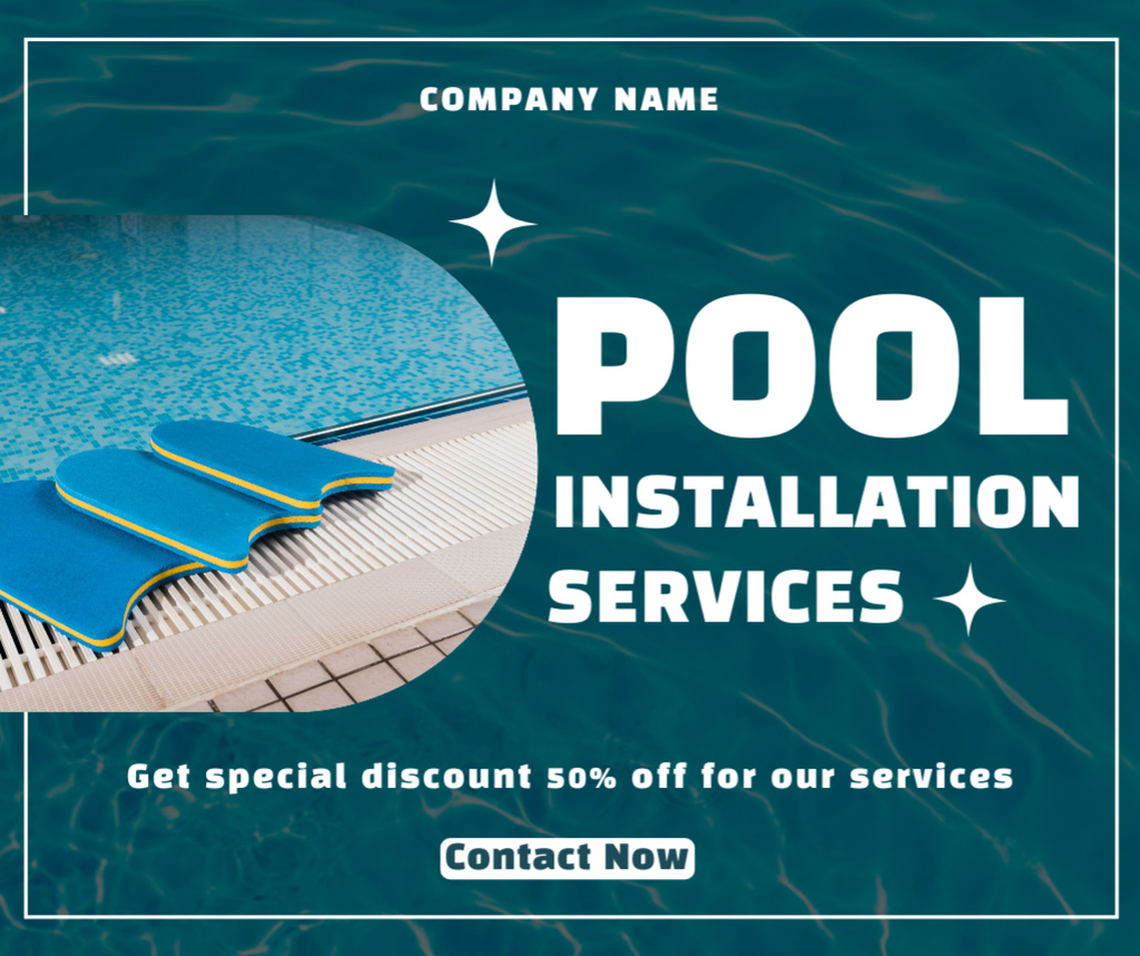 Special Discount on Swimming Pool Installation Facebook Πρότυπο σχεδίασης