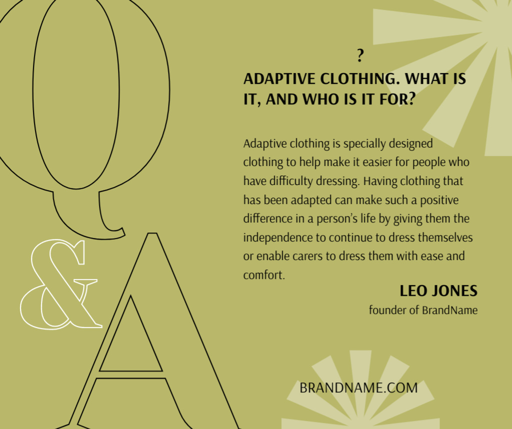 Info about Adaptive Clothes Facebook Šablona návrhu