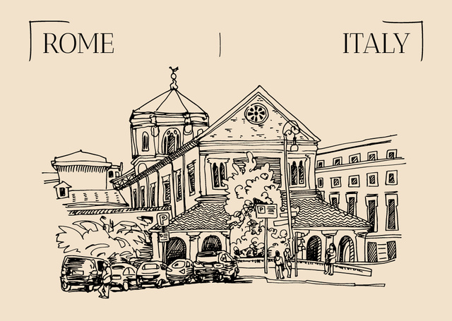 Tour to Italy Postcard Design Template