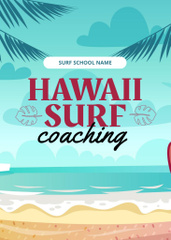 Surf Coaching Offer with Illustration of Sea
