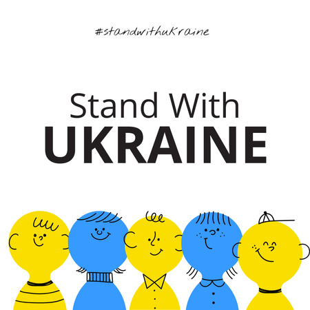Ontwerpsjabloon van Instagram van Mensen staan achter Oekraïne