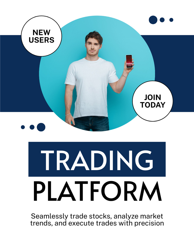 Ontwerpsjabloon van Instagram Post Vertical van Effective Stock Trading Platform for New Users