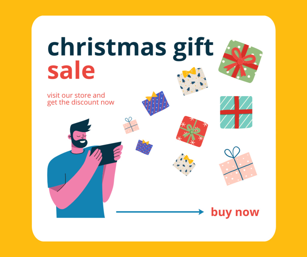 Designvorlage Christmas Gift Sale Advertisement für Facebook