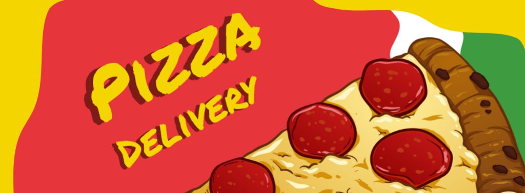 Yummy Pizza Delivery Service With Tasty Slice Facebook cover Tasarım Şablonu