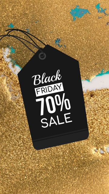Price Tag with Black Friday sale Instagram Story tervezősablon
