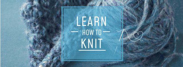 Tips for Knitting with Blue Thread Facebook cover Šablona návrhu