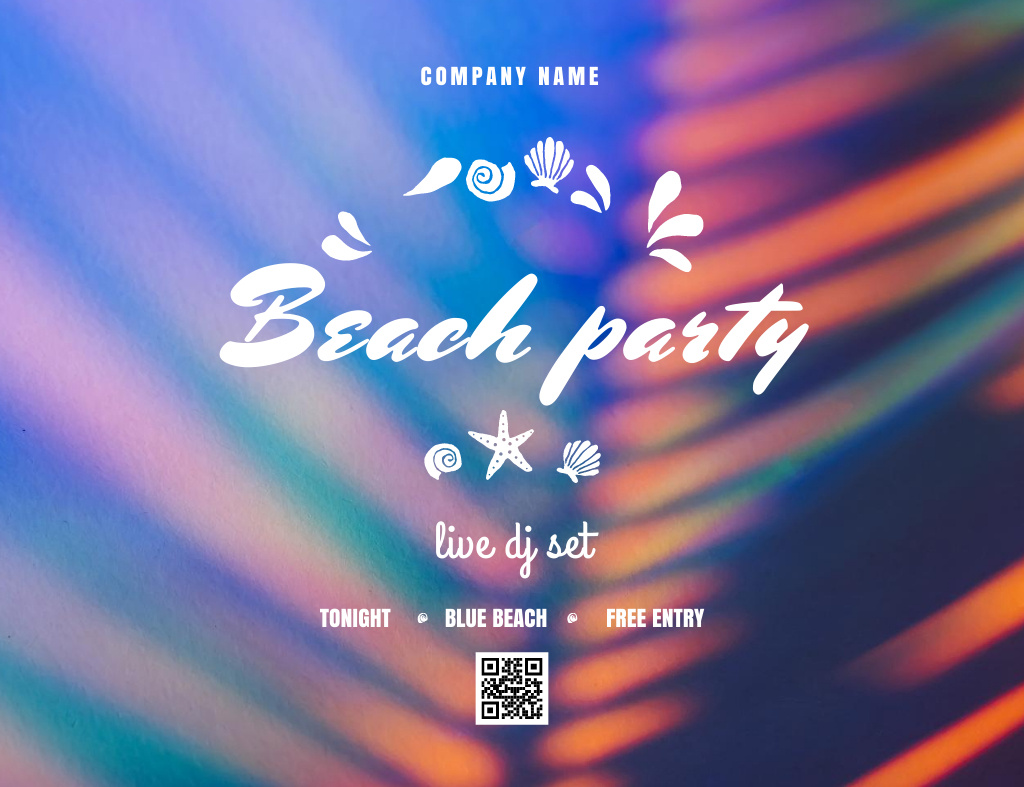Dance Night Party With Free Entry Invitation 13.9x10.7cm Horizontal Πρότυπο σχεδίασης