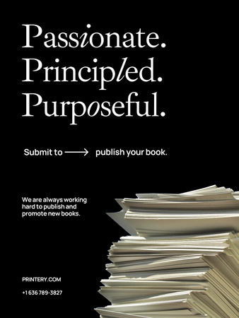 Books Publishing Offer on Black Poster US tervezősablon