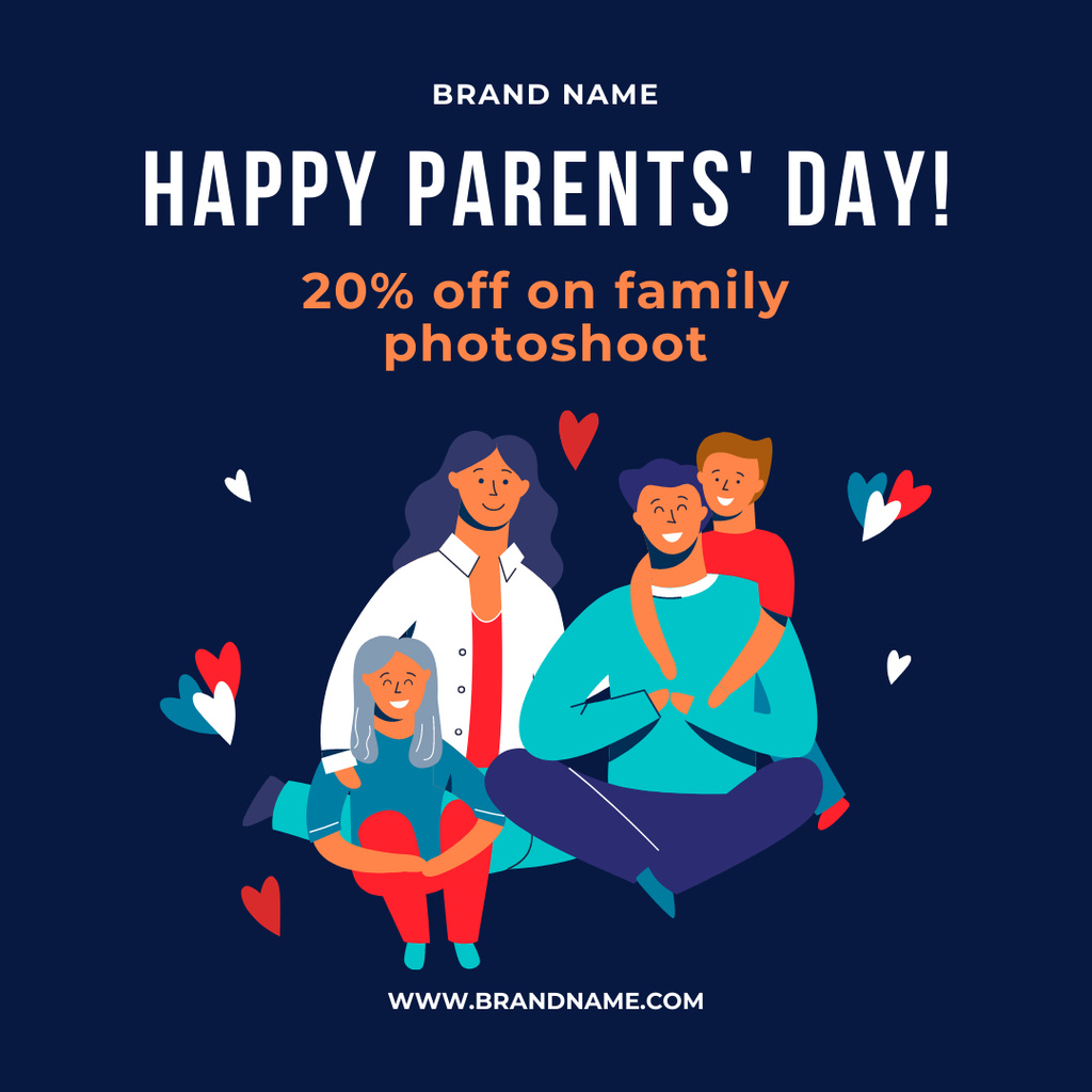 Discount On A Family Photoshoot Instagramデザインテンプレート