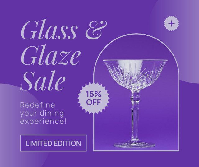 Ontwerpsjabloon van Facebook van Old-fashioned Glass Drinkware With Discounts Offer