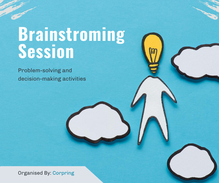 Announcement of Brainstorming Session With Decision-Making Activities Facebook Design Template