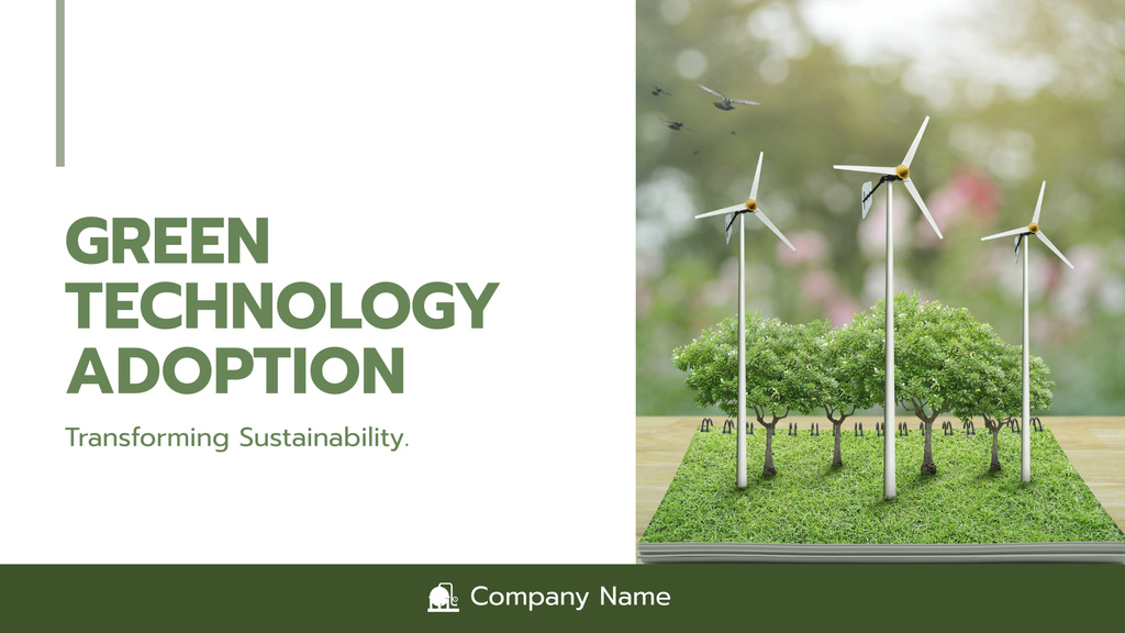 Platilla de diseño Introduction of Green Technologies into Business with Wind Generators Presentation Wide