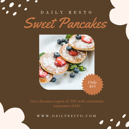 Modèle de visuel Café Promotion avec Sweet Pancake - Instagram