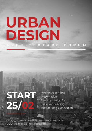 Urban Design architecture forum Posterデザインテンプレート