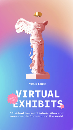 Modèle de visuel annonce de la visite virtuelle du musée - Instagram Video Story