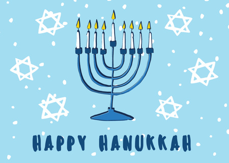 Happy Hanukkah greeting card Postcard 5x7in Design Template