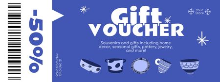 Sale of Winter Souvenirs on Blue Couponデザインテンプレート