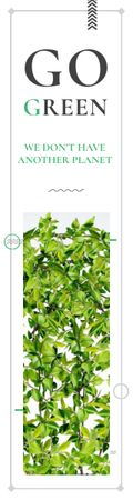 Ecological Event Announcement Green Leaves Frame Skyscraper Design Template