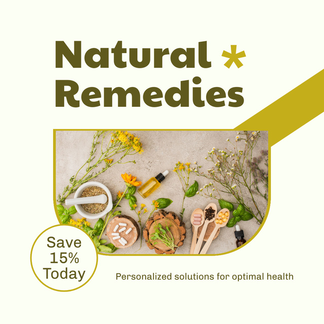 Natural Remedies And Herbs At Reduced Price Instagram Design Template