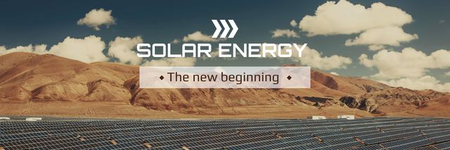 Green Energy Solar Panels in Desert Twitter – шаблон для дизайна