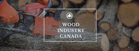 Wood industry with Firewood Facebook cover Design Template