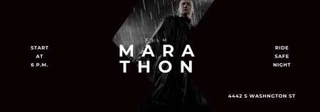 Plantilla de diseño de Film Marathon Ad Man with Gun under Rain Tumblr 