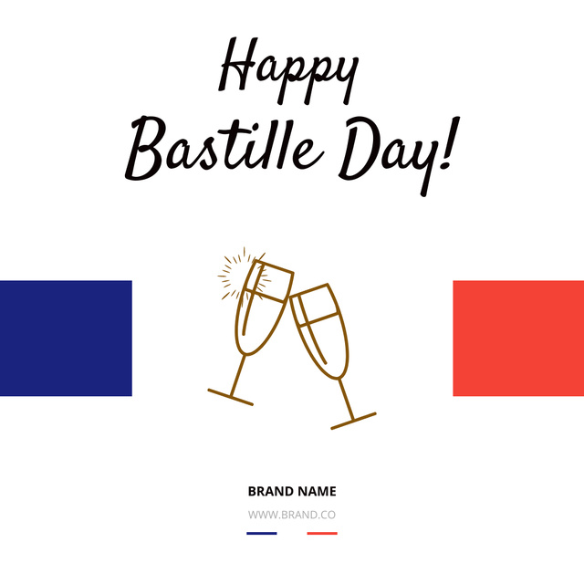 Cheers in Bastille Day Instagram Design Template