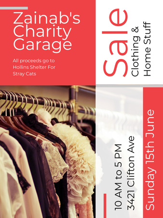 Charity Garage Sale Poster US Design Template