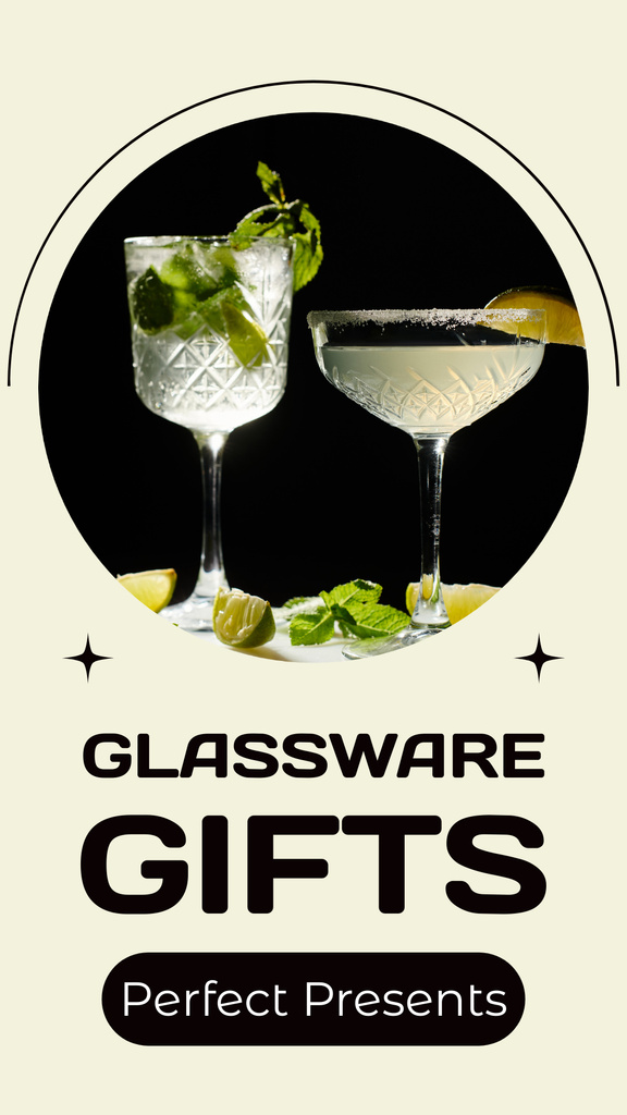 Incredible Glassware Gifts With Drinkware Instagram Story Šablona návrhu