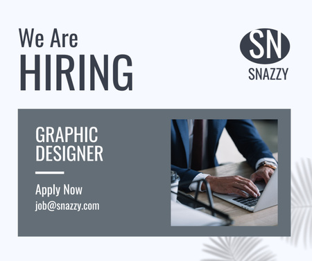 Graphic Designer Vacancy on Grey and White Facebook Design Template