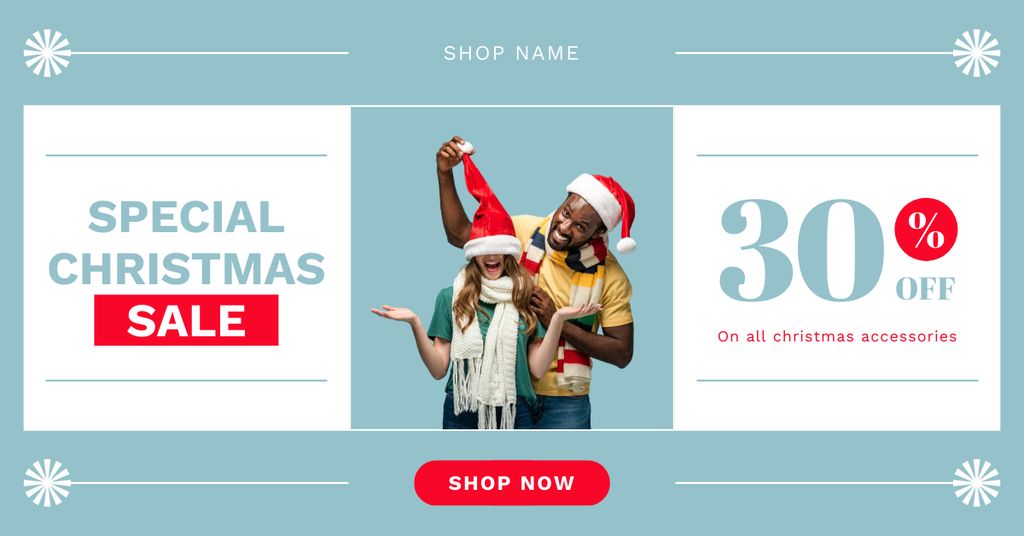 Plantilla de diseño de Special Christmas Accessories Sale Facebook AD 